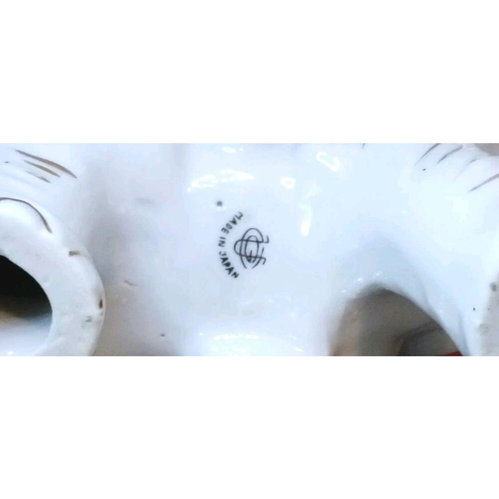 VTG Japan Ucagco White Ceramic Elephant Figurine Gold Accents Trunk Up Good Luck - Picture 6 of 6